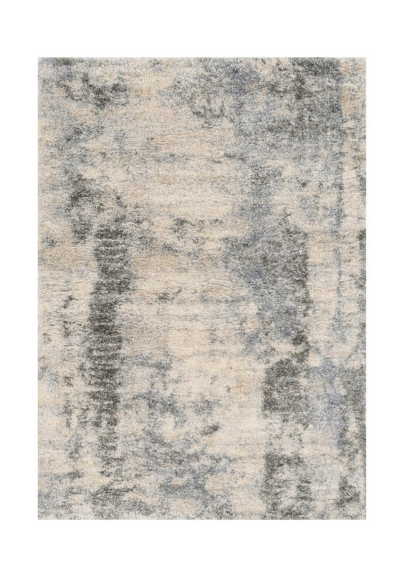 HomeRoots 8' Modern Ivory and Blue Abstract Area Rug - Durable, Stain-Resistant Design for Stylish Living Spaces 9' X 13' 350107