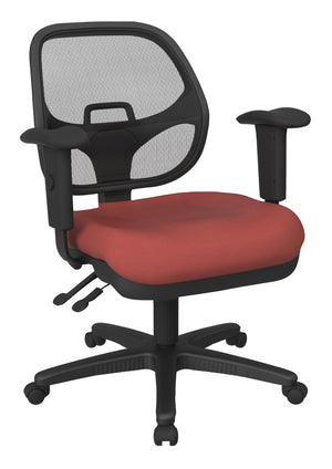 OSP Home Furnishings Ergonomic Mesh Task Chair with Lumbar Support and Pneumatic Height Adjustment for Office Lipstick 29024-R100