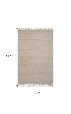 Homeroots 7' X 9'  Wool Natural Area Rug  Wool 350144