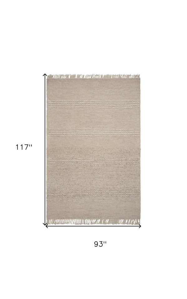 Homeroots 7' X 9'  Wool Natural Area Rug  Wool 350144