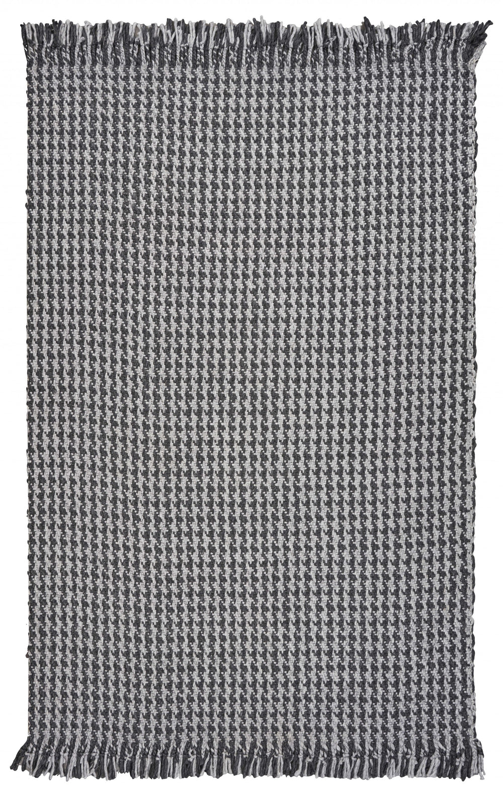 Homeroots 8' X 10' Grey Hand Woven Houndstooth Indoor Area Rug  Wool 350145