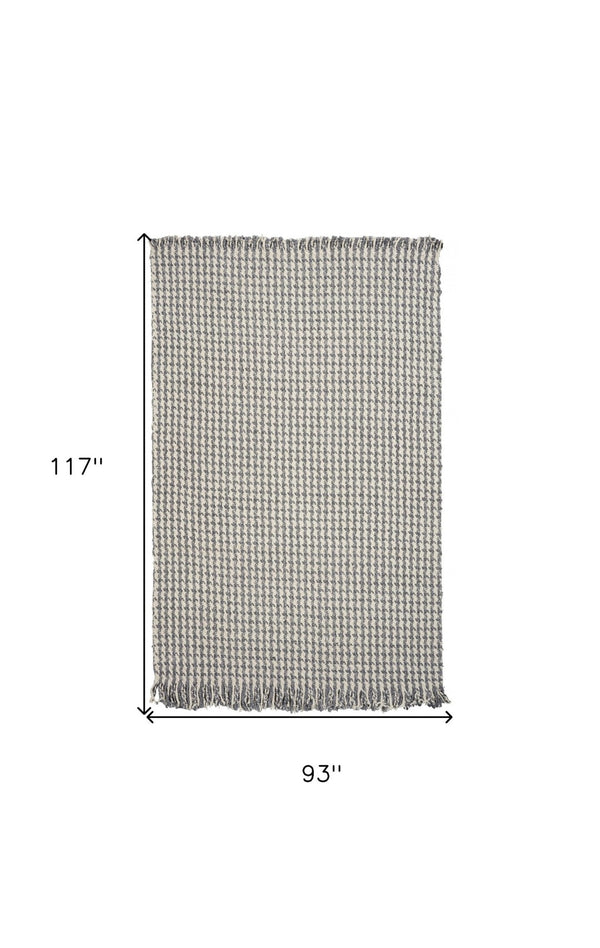 HomeRoots 7' Gray and Ivory Wool Hand Woven Area Rug – Unique Artisan Craftsmanship for Timeless Elegance 7' X 9' 350146