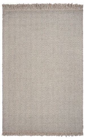 Homeroots 8' X 10' Oatmeal Beige Hand Woven Herringbone Indoor Area Rug  Wool 350147