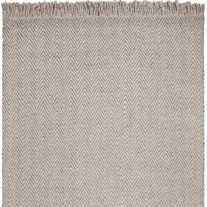 Homeroots 8' X 10' Oatmeal Beige Hand Woven Herringbone Indoor Area Rug  Wool 350147