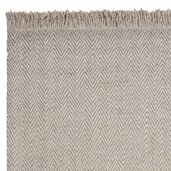 Homeroots 8' X 10' Oatmeal Beige Hand Woven Herringbone Indoor Area Rug  Wool 350147