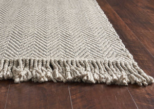 Homeroots 8' X 10' Oatmeal Beige Hand Woven Herringbone Indoor Area Rug  Wool 350147