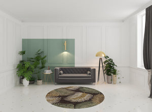 Homeroots 7' Round Wool Espresso Area Rug  Wool 350152