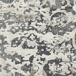 Homeroots 8' X 11' Ivory Machine Woven Distressed Diamond Floral Medallion Indoor Area Rug  Polyester 350167