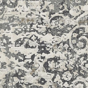 Homeroots 8' X 11' Ivory Machine Woven Distressed Diamond Floral Medallion Indoor Area Rug  Polyester 350167