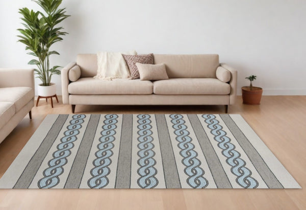 Homeroots 8' X 11'  Uv Treated Polypropylene Ivory Or Spa Area Rug  Polypropylene 350176