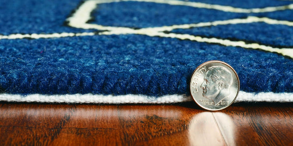 HomeRoots 7' Blue Moroccan Area Rug – Timeless Style for Indoor & Outdoor Spaces, Durable & Easy to Clean 8' X 11' Rectangle 350179