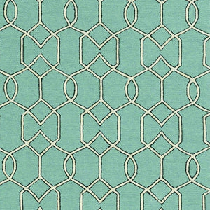 HomeRoots 7' Vibrant Green Moroccan Indoor Outdoor Area Rug - Durable, Stylish Quatrefoil Design for Any Space 8' x 11' 350180