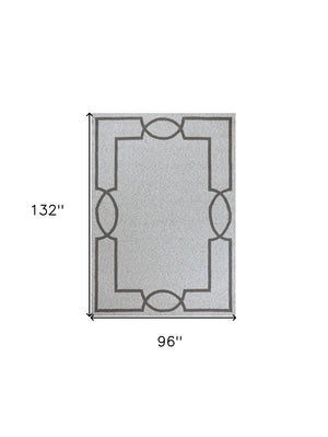 Homeroots 8' X 11' Ivory Indoor Outdoor Area Rug  Polypropylene 350181
