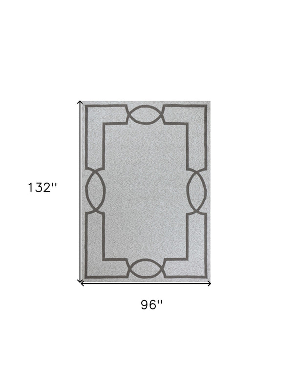 Homeroots 8' X 11' Ivory Indoor Outdoor Area Rug  Polypropylene 350181