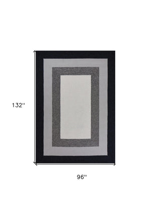 Homeroots 8' X 11'  Uv Treated Polypropylene Charcoal Area Rug  Polypropylene 350182