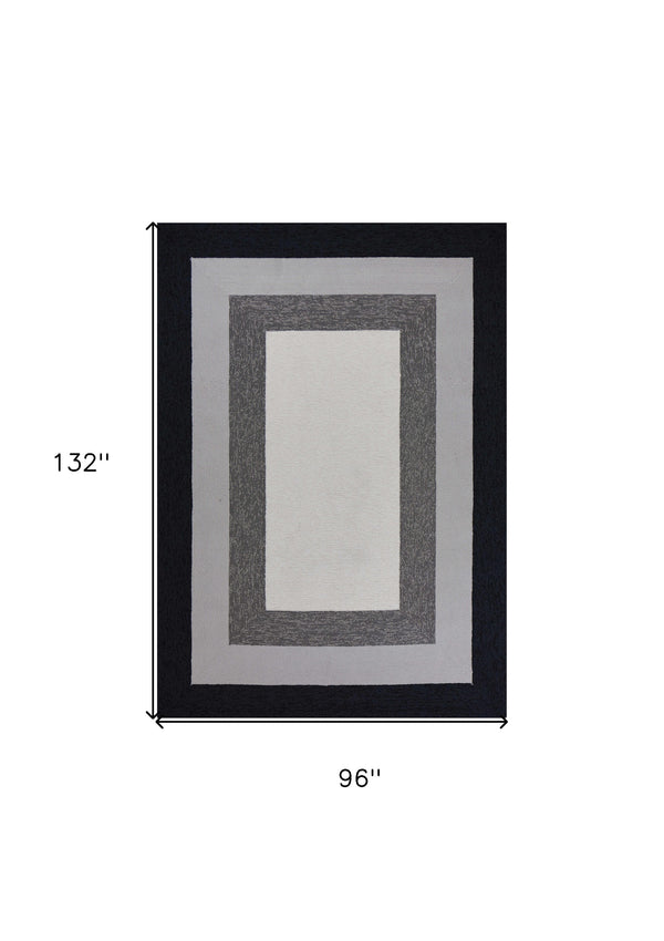 Homeroots 8' X 11'  Uv Treated Polypropylene Charcoal Area Rug  Polypropylene 350182