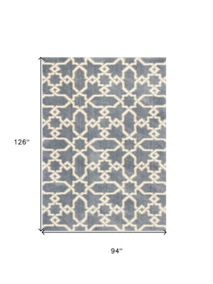 Homeroots 7' X 10' Microfiber Slate Blue Area Rug  Microfiber 350187