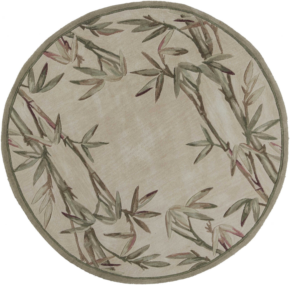 Homeroots 7' Round Wool Ivory  Area Rug  Wool 350212