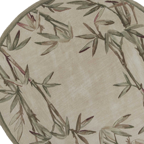 Homeroots 7' Round Wool Ivory  Area Rug  Wool 350212