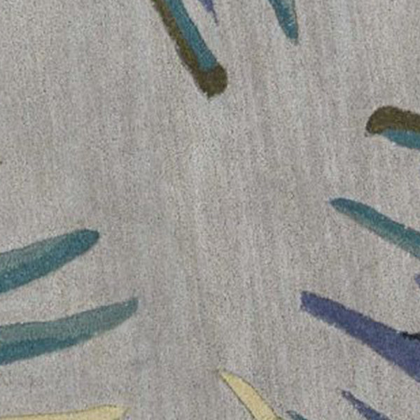 Homeroots 7' Round Wool Grey Or  Blue Area Rug  Wool 350218