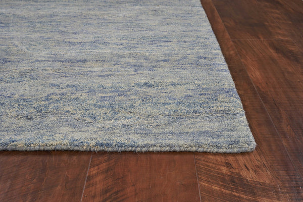 HomeRoots 9' Abstract Hand-Tufted Wool Area Rug in Blue and Beige - Soft, Durable, and Artfully Designed for Modern Spaces 9' X 12' 350239