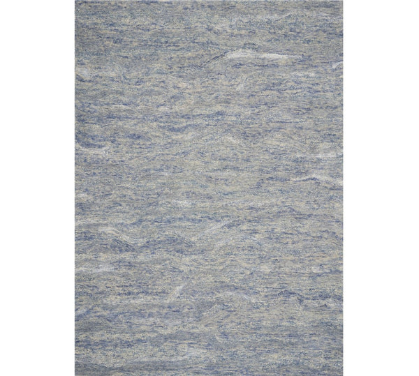 HomeRoots 9' Abstract Hand-Tufted Wool Area Rug in Blue and Beige - Soft, Durable, and Artfully Designed for Modern Spaces 9' X 12' 350239