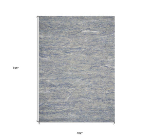 HomeRoots 9' Abstract Hand-Tufted Wool Area Rug in Blue and Beige - Soft, Durable, and Artfully Designed for Modern Spaces 9' X 12' 350239