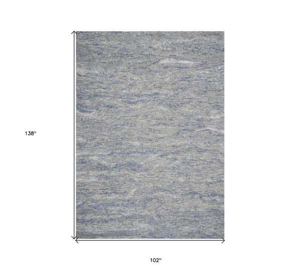 HomeRoots 9' Abstract Hand-Tufted Wool Area Rug in Blue and Beige - Soft, Durable, and Artfully Designed for Modern Spaces 9' X 12' 350239