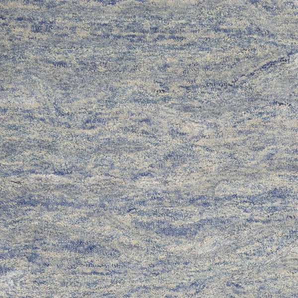 HomeRoots 9' Abstract Hand-Tufted Wool Area Rug in Blue and Beige - Soft, Durable, and Artfully Designed for Modern Spaces 9' X 12' 350239