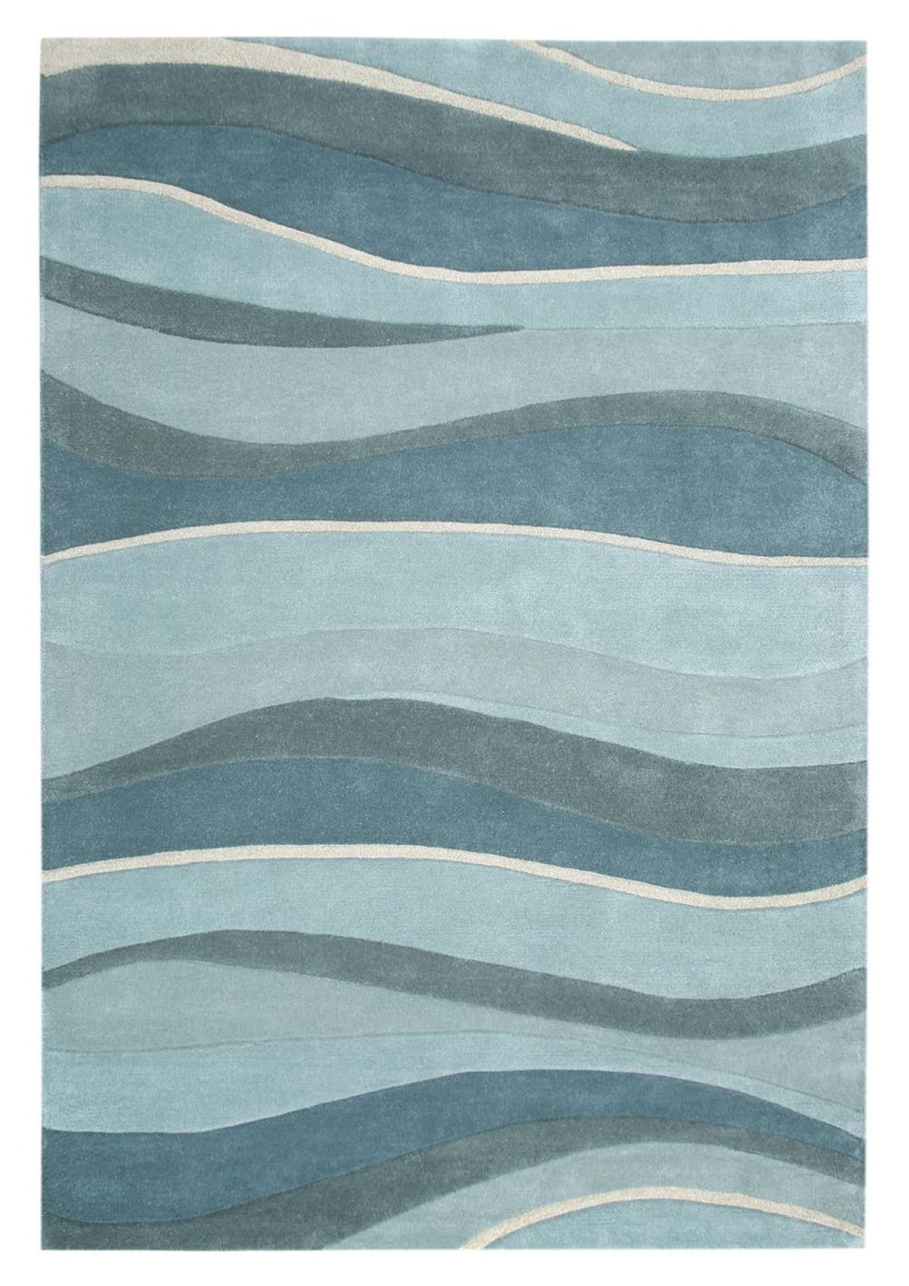 HomeRoots 8' Hand-Tufted Wool Area Rug in Blue Gray and Ivory - Contemporary Style for Modern Living Spaces 8' X 10' 350242
