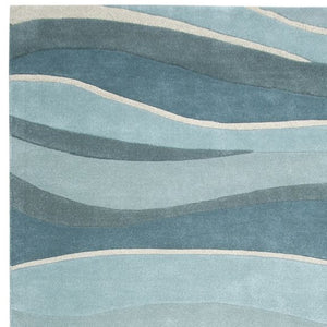 HomeRoots 8' Hand-Tufted Wool Area Rug in Blue Gray and Ivory - Contemporary Style for Modern Living Spaces 8' X 10' 350242