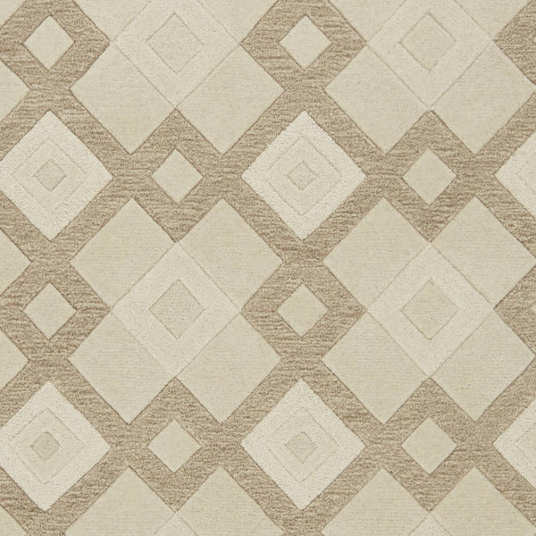 HomeRoots 8' Handcrafted Wool Geometric Area Rug in Ivory and Brown - Modern Elegance for Any Space 8' X 11' 350243
