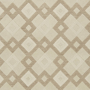 HomeRoots 8' Handcrafted Wool Geometric Area Rug in Ivory and Brown - Modern Elegance for Any Space 8' X 11' 350243
