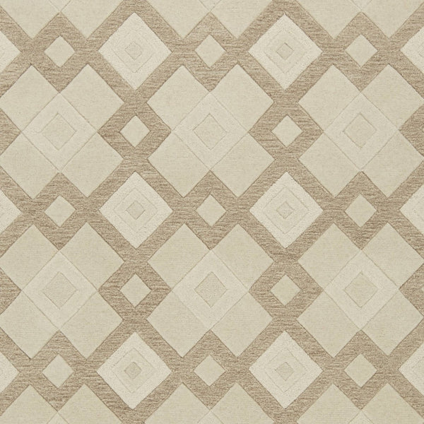 HomeRoots 8' Handcrafted Wool Geometric Area Rug in Ivory and Brown - Modern Elegance for Any Space 8' X 11' 350243