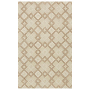 HomeRoots 8' Handcrafted Wool Geometric Area Rug in Ivory and Brown - Modern Elegance for Any Space 8' X 11' 350243