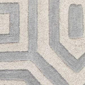 HomeRoots 8' Hand-Tufted Gray Wool Geometric Area Rug for Modern Elegance and Cozy Comfort in Your Home 8' X 10' 350246