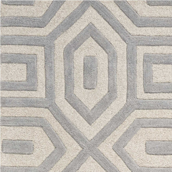 HomeRoots 8' Hand-Tufted Gray Wool Geometric Area Rug for Modern Elegance and Cozy Comfort in Your Home 8' X 10' 350246