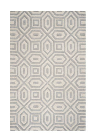 HomeRoots 8' Hand-Tufted Gray Wool Geometric Area Rug for Modern Elegance and Cozy Comfort in Your Home 8' X 10' 350246