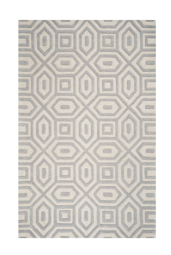 HomeRoots 8' Hand-Tufted Gray Wool Geometric Area Rug for Modern Elegance and Cozy Comfort in Your Home 8' X 10' 350246