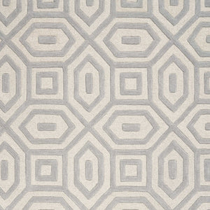 HomeRoots 8' Hand-Tufted Gray Wool Geometric Area Rug for Modern Elegance and Cozy Comfort in Your Home 8' X 10' 350246