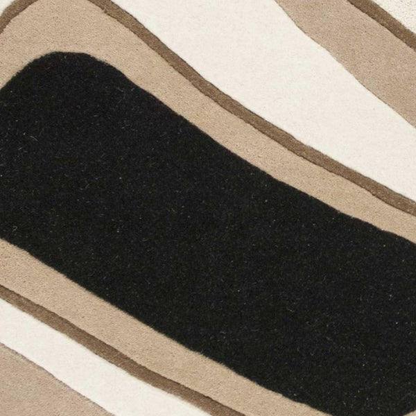 HomeRoots 8' Hand-Tufted Beige and Black Wool Abstract Area Rug - Elevate Your Space with Modern Comfort 8' X 11' 350248