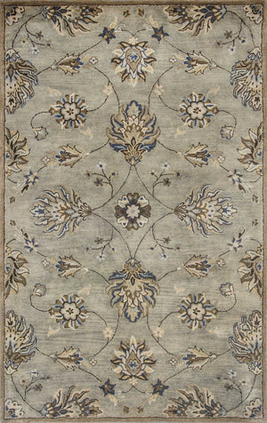 HomeRoots 8' Hand-Tufted Wool Floral Area Rug in Gray, Ivory & Brown - Elegant Design for Timeless Décor 8' X 10' 350262