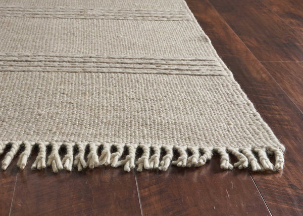 Homeroots 9' X 12' Natural Wool Hand Woven Area Rug  Wool 350263