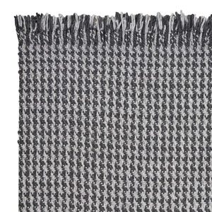 Homeroots 9' X 12' Grey Hand Woven Houndstooth With Braided Fringe Indoor Area Rug  Wool 350264
