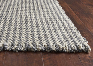HomeRoots 8' Handcrafted Wool Houndstooth Area Rug in Gray and Ivory – Luxurious Comfort for Any Space 8' X 11' 350265