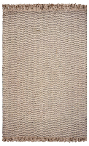 Homeroots 9' X 12' Oatmeal Beige Hand Woven Herringbone With Braided Fringe Indoor Area Rug  Wool 350266