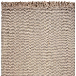 Homeroots 9' X 12' Oatmeal Beige Hand Woven Herringbone With Braided Fringe Indoor Area Rug  Wool 350266