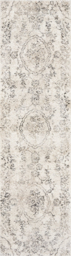 HomeRoots 9' Elegant Gray and Tan Floral Distressed Area Rug for Timeless Style and Easy Care in Any Room 9' X 13' 350267