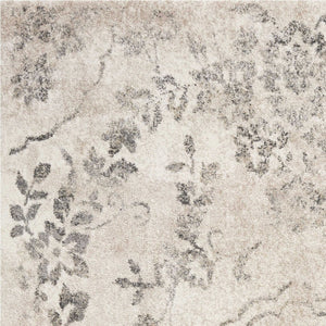 HomeRoots 9' Elegant Gray and Tan Floral Distressed Area Rug for Timeless Style and Easy Care in Any Room 9' X 13' 350267