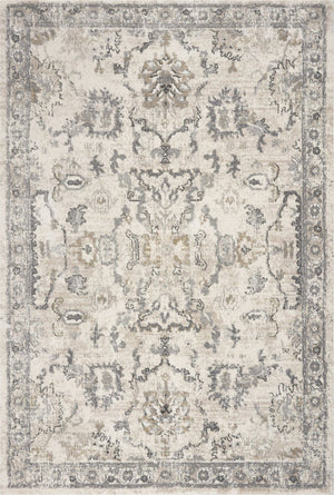 HomeRoots 9' Floral Medallion Distressed Area Rug in Ivory & Gray – Timeless Elegance for Any Space 9' X 13' 350269